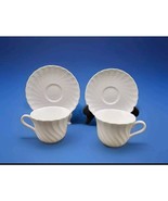Set 4 Pcs Wedgwood Candlelight Swirl Cup &amp; Saucer England Vtg 3.5&quot; rim rare - $761.39 MXN
