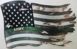 Tattered American Flag &quot;ARMY&quot; Laser Cut Metal Sign - £46.57 GBP