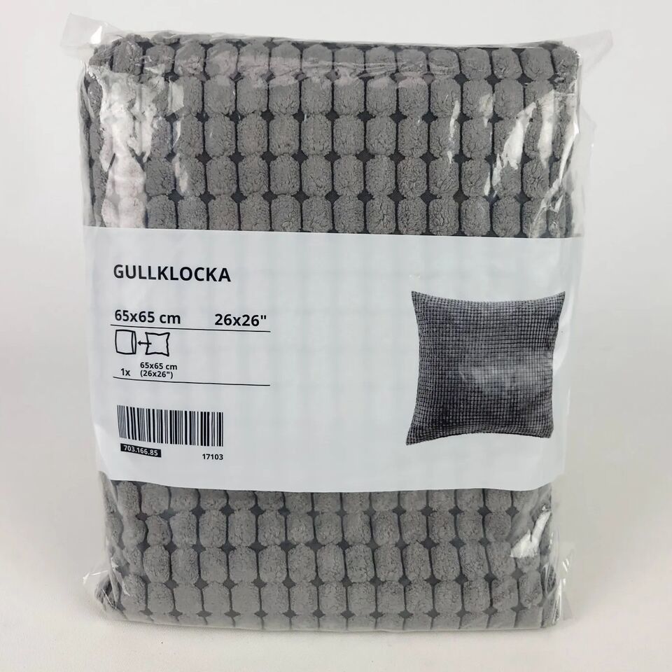 Ikea GULLKLOCKA Cushion cover 26x26" Chenille Cotton Gray New 703.166.85 - £11.75 GBP