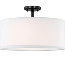 Doraimi Lighting 15&quot; Fabric Drum Shade semi Flush Mount Ceiling Light - $1,158.70 MXN