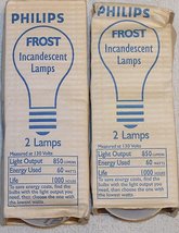 Philips 60 Watt 130 Volt A19 Frosted Incandescent Lamps (4) Bulbs - £9.55 GBP