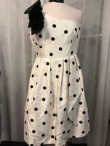 Tahari Women&#39;s Dress Corey-K White Black Polkadot Lined Size 4 NWT $168 - £38.92 GBP