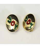 Joy Vintage Clip On Earrings Christmas  7/8&quot; H  x  5/8&quot; W  Xmas - €12,67 EUR