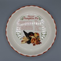 Vintage Harvest Pumpkin Pie Recipe Plate USA 9&quot; Pie Plate - £11.15 GBP