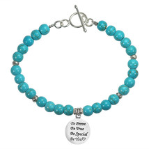 &#39;Be You&#39; Inspirational Friendship Promise Silver Pendant and Turquoise Bracelet - £20.34 GBP