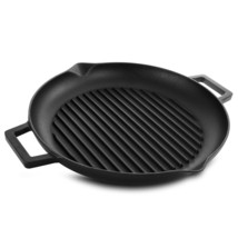Gibson General Store Addlestone 12&quot; Preseasoned Cast Iron Grill Pan w Dual Pouri - £38.15 GBP