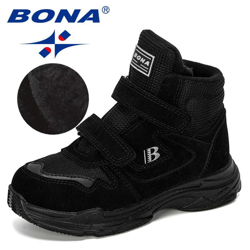 BONA 2024 New Designers Snow Shoes Chilodren Leather Fashion Boys Sneakers Ankle - £179.01 GBP