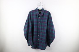 Vintage 90s LL Bean Mens 17 33 Single Needle Tailoring Button Shirt Plaid USA - £33.42 GBP