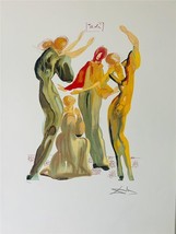 Salvador Dali La Danse Platte Signiert Offset Lithographie Friends Tanzend Kunst - £83.11 GBP
