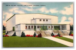 Fort Stewart Post Theatre Savannah Georgia GA UNP Linen Postcard R31 - £3.94 GBP