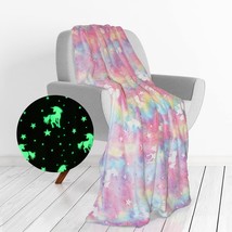 Glow In The Dark Unicorn Throw Blanket For Girls, Kids, Teens, Premium S... - $40.99