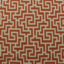 Richloom Keys Tangerine Orange Off White Maze Outdoor Indoor Fabric By Yard 54&quot;W - £6.99 GBP