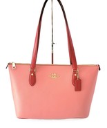 Coach CAR35 Crossgrain Leather Colorblock Gallery Tote Handbag Burnt Cor... - €134,70 EUR