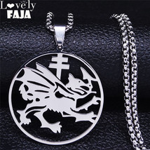 Gothic, Stainless Steel, Order of the Dragon, Dracula Theme Pendant / Necklace - £16.77 GBP