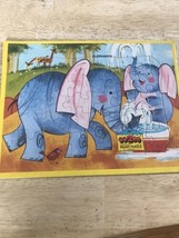 Vintage OO-ZOO Interlocking Inlaid Puzzle Elephants - $29.03