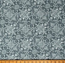 Fleece Geometric Pattern Grayce Grey Gray WinterFleece Fabric Print BTY A331.23 - £10.99 GBP