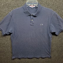 Vineyard Vines Polo Shirt Men&#39;s Sz M Navy Blue Short Sleeve 3 Button - £12.18 GBP