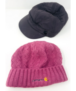 Lot of 2 Carhartt Women&#39;s Winter Hats Purple Quilted Newsboy Hot Pink Be... - €17,08 EUR
