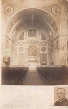 ORNATE INTERIOR OF UNIDENTIFIED CHURCH SANCTUARY~1910s REAL PHOTO POSTCARD - $10.67