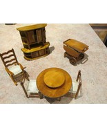 &quot;&quot;6 PIECE DINETTE WITH SERVING CART - DOLL HOUSE FURNITURE&quot;&quot; - WOODEN - $24.89