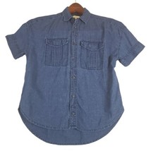 J Crew Trademark Shirt Mens XS Navy Blue Button Down Short Sleeve - £9.78 GBP