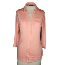 Brooks Brothers Peach V Neck Blouse Size Small  - £19.75 GBP