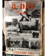 D-Day Poster , 1994 Normandy +50 years,  Good preowned condition. - £34.70 GBP