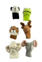 Animal Finger Puppets Set of 6 Frog Deer Elephant Lamb Lion Dog - £11.35 GBP