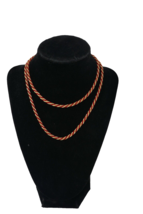 Trifari Red and Gold Twisted 30&quot; Rope Necklace - $418.19 MXN