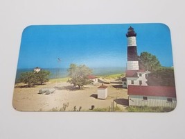 Vintage Postcard Big Sable Lighthouse Ludington Michigan Round Corners  - $5.93