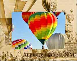 Albuquerque New Mexico with Balloons Laser Engraved Wood Picture Frame (3 x 5)  - £20.29 GBP