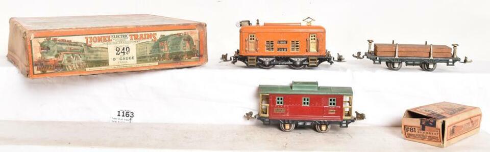 Primary image for Lionel Prewar Boxed 249 Freight Set Orange 248 Loco, 831 Flat Car & 807 Caboose