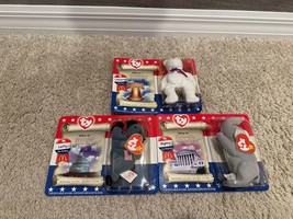 2000 McDonalds Ty Beanie Babies American Trio Lefty, Righty, and Libeart... - $14.54