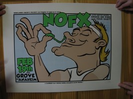 Nofx Affiche Concert Signé Numéroté Février 19th Bosquet De Anaheim - $449.98