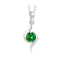 Miore Emerald 9 ct White Gold Pendant on 45 cm Chain  - $424.00