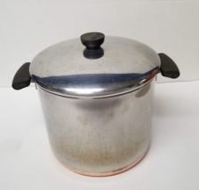 8 Qt Revere Ware Stockpot Vintage Copper Clad Bottom Pan - £29.46 GBP