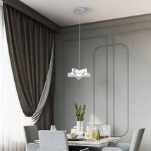 Mini Crystal Chandelier Pendant Light Fixture Modern LED Stainless Steel Kitchen - £31.38 GBP