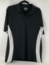 IZOD Golf Men M Black Short Sleeve Polo Shirt Breathable White Underarm ... - £9.64 GBP