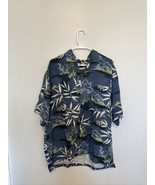 Tommy Bahama Button Down Short Sleeve Shirt L 100% Silk Palm Tree Print ... - $353.91 MXN