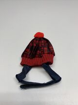 Red Blue Plaid Snow Hat Dogwear Dog Hat Cap Adjustable KG - $8.91