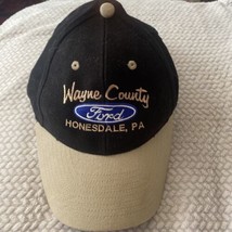 Men’s Adult Hat Cap Wayne County Ford Honesdale PA Black &amp; Tan - £5.67 GBP