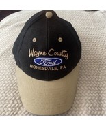 Men’s Adult Hat Cap Wayne County Ford Honesdale PA Black &amp; Tan - £5.58 GBP