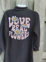 New Zara Girl Love Real Flowers Black Sweatshirt Style Dress SZ 11-12 - £26.14 GBP