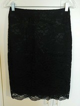 Banana Republic Ladies Black Lace Lined Pencil SKIRT-0-COTTON/NYLON-WORN Once - £11.67 GBP