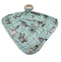 Dreamiere Baby Security Blanket Teether Bamboo Spandex Lighthouses Sea - £14.81 GBP