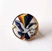 Vintage Praise The Lord Pin Hong Kong Rainbow Dove NOS 1&quot; Religious F7F6 - €8,55 EUR