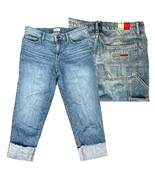 Tommy Hilfiger Copain Boyfriend Capri Cargo Jeans Size 8 Light Wash Logo... - $35.98 CAD