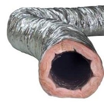 7&quot; Silver Flex Insulated Flexible Duct R6 25&#39; FEET - £82.21 GBP