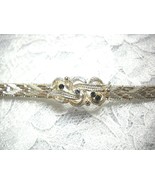 925 STERLING SILVER 4 BLUE SAPPHIRE STONES ORNATE SETTING DESIGN BRACELET 7 INCH - $89.99