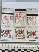 Lot Of 3 Matchbook Cover  Login’s Lobster House  Key West FL Unstruck gm... - £22.66 GBP